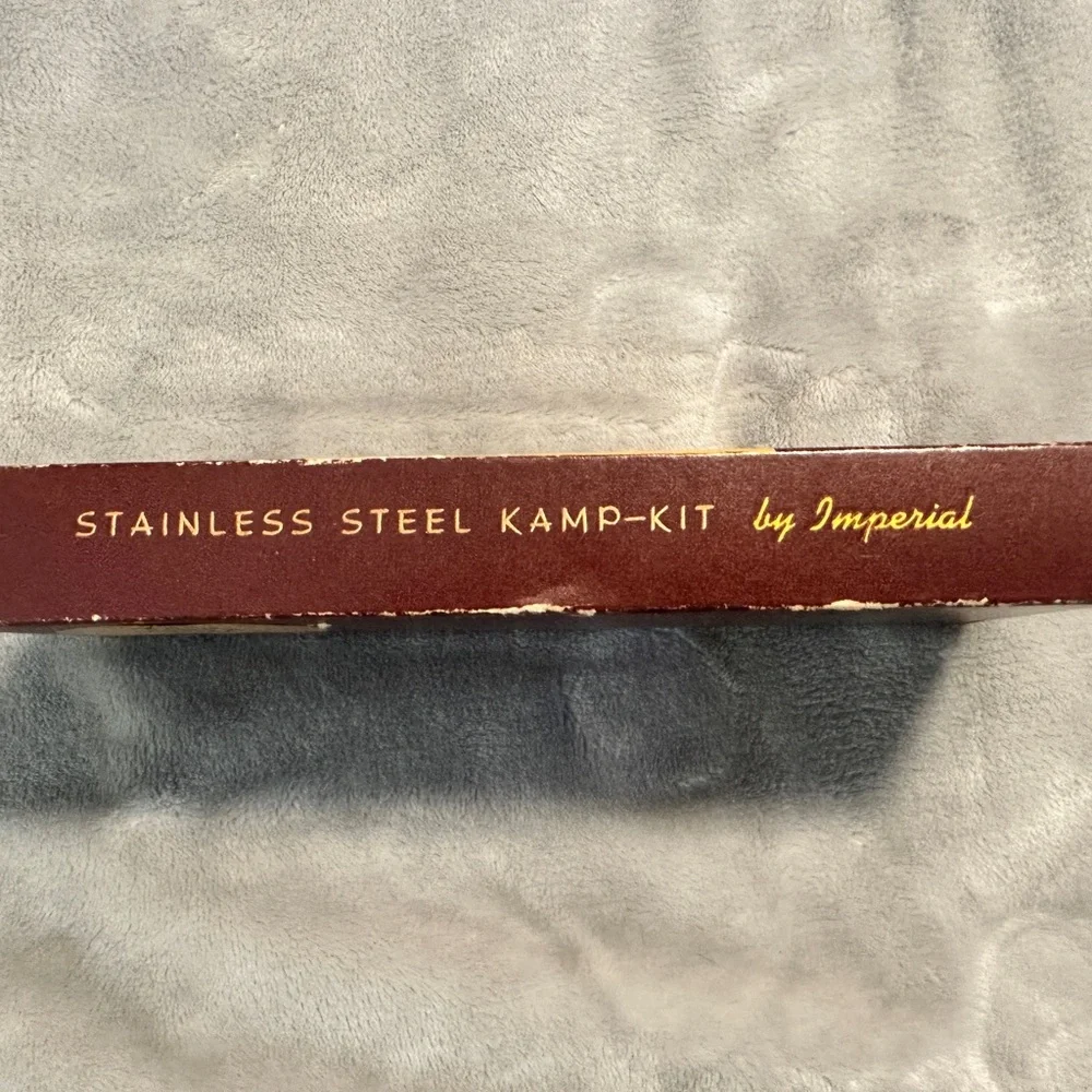 Vintage Stainless Steel Kamp-Kit With‎ Vinyl Carry Case and box, Collectible